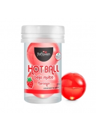 Лубрикант на масляной основе Hot Ball Beija Muito с ароматом клубники (2 шарика по 3 гр.) - HotFlowers - купить с доставкой в Махачкале