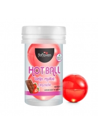 Лубрикант на масляной основе Hot Ball Beija Muito с ароматом шоколада и клубники (2 шарика по 3 гр.) - HotFlowers - купить с доставкой в Махачкале