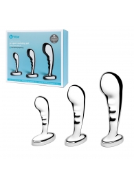 Набор из 3 стальных стимуляторов простаты Stainless Steel P-spot Training Set - b-Vibe - в Махачкале купить с доставкой