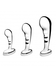 Набор из 3 стальных стимуляторов простаты Stainless Steel P-spot Training Set - b-Vibe - в Махачкале купить с доставкой