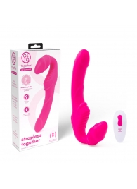 Розовый безремневой страпон на радиоуправлении Strapless Together - 22 см. - Together Toy - купить с доставкой в Махачкале