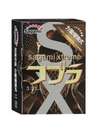 Суженные к основанию презервативы Sagami Xtreme COBRA - 3 шт. - Sagami - купить с доставкой в Махачкале