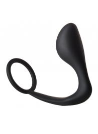 Черное эрекционное кольцо с анальной пробкой Anal Plug With Cockring - Dream Toys - в Махачкале купить с доставкой