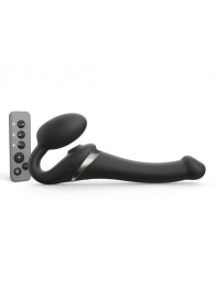 Черный безремневой страпон Multi Orgasm Size S с клиторальной стимуляцией - Strap-on-me - купить с доставкой в Махачкале