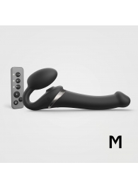 Черный безремневой страпон Multi Orgasm Size M с клиторальной стимуляцией - Strap-on-me - купить с доставкой в Махачкале