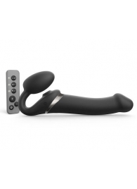 Черный безремневой страпон Multi Orgasm Size L с клиторальной стимуляцией - Strap-on-me - купить с доставкой в Махачкале