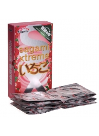 Презервативы Sagami Xtreme Strawberry c ароматом клубники - 10 шт. - Sagami - купить с доставкой в Махачкале