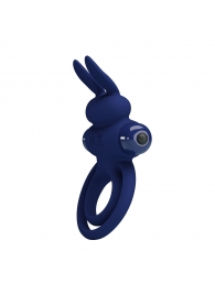 Синее эрекционное кольцо с вибростимуляцией клитора Powerful Ring - Baile - в Махачкале купить с доставкой