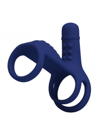 Синяя вибронасадка на пенис Vibrating Penis Sling - Baile - в Махачкале купить с доставкой