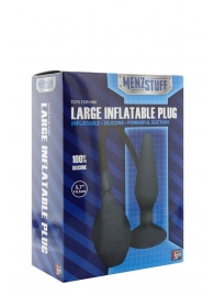 Чёрная анальная втулка с функцией расширения MENZSTUFF LARGE INFLATABLE PLUG - 14,5 см. - Dream Toys