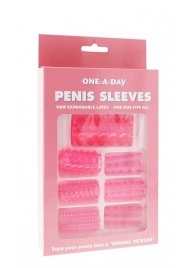 Набор из 7 розовых насадок на пенис ONE-A-DAY PENIS SLEEVES PINK - Seven Creations - в Махачкале купить с доставкой