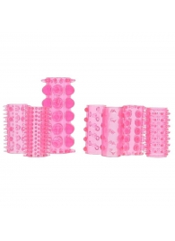 Набор из 7 розовых насадок на пенис ONE-A-DAY PENIS SLEEVES PINK - Seven Creations - в Махачкале купить с доставкой