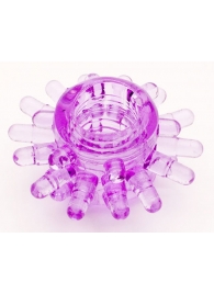Фиолетовое гелевое эрекционное кольцо с шипиками - Toyfa Basic - в Махачкале купить с доставкой