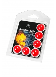 Набор из 6 шариков с массажным маслом Brazilian Balls с охлаждающим и разогревающим эффектом - Secret Play - купить с доставкой в Махачкале