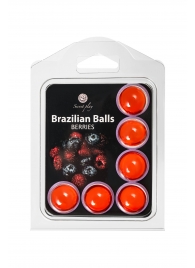 Набор из 6 шариков с массажным маслом Brazilian Balls с ароматом ягод - Secret Play - купить с доставкой в Махачкале