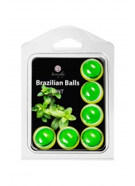 Набор из 6 шариков с массажным маслом Brazilian Balls с ароматом мяты - Secret Play - купить с доставкой в Махачкале