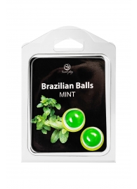 Набор из 2 шариков с массажным маслом Brazilian Balls с ароматом мяты - Secret Play - купить с доставкой в Махачкале