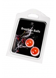 Набор из 2 шариков с массажным маслом Brazilian Balls с ароматом вишни - Secret Play - купить с доставкой в Махачкале