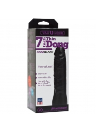Насадка-фаллоимитатор для страпон-систем Vac-U-Lock CodeBlack 7 Inch Thin Dong - 18,3 см. - Doc Johnson - купить с доставкой в Махачкале
