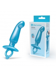 Голубая анальная пробка для массажа простаты Hither Silicone Prostate Plug - 14,3 см. - b-Vibe - в Махачкале купить с доставкой