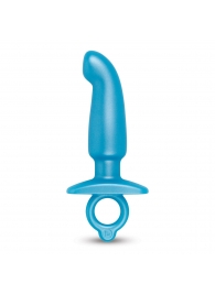 Голубая анальная пробка для массажа простаты Hither Silicone Prostate Plug - 14,3 см. - b-Vibe - в Махачкале купить с доставкой