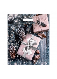 Новогодний пакет с принтом в виде подарков и вырубной ручкой (45х38 см) - Сима-Ленд - купить с доставкой в Махачкале