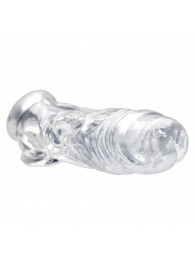 Прозрачная насадка для увеличения члена Realistic Clear Penis Enhancer and Ball Stretcher - 20,3 см. - XR Brands - в Махачкале купить с доставкой