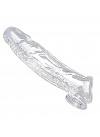 Прозрачная насадка для увеличения члена Realistic Clear Penis Enhancer and Ball Stretcher - 20,3 см. - XR Brands - в Махачкале купить с доставкой