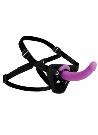 Лиловый поясной страпон Navigator Silicone G-Spot Dildo with Harness - 17,8 см. - XR Brands - купить с доставкой в Махачкале