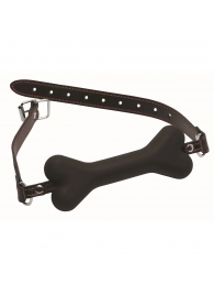 Черный кляп в форме косточки Hound Adjustable Dog Bone Gag - XR Brands - купить с доставкой в Махачкале