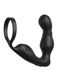 Черный вибростимулятор простаты с эрекционным кольцом Ass-Gasm Pro P-Spot Milker - Pipedream - в Махачкале купить с доставкой