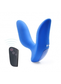 Синий вибромассажер простаты 3,5’’ Remote Control Curve P-spot Massager - 12 см. - Erokay - в Махачкале купить с доставкой