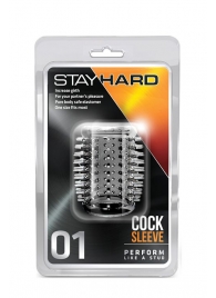 Прозрачная насадка с шипами STAY HARD COCK SLEEVE 01 CLEAR - Blush Novelties - в Махачкале купить с доставкой