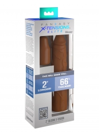 Коричневая насадка на член 2  Silicone X-tension - 20,3 см. - Pipedream - в Махачкале купить с доставкой