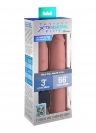 Телесная вибронасадка на член 3  Vibrating Mega X-tension with Remote - 22,9 см. - Pipedream - в Махачкале купить с доставкой