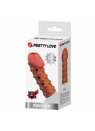 Телесная открытая насадка на пенис с бугорками - 19,8 см. - Baile - в Махачкале купить с доставкой