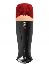 Телесный мастурбатор-вагина в черной колбе с вибрацией Fuck-O-Matic Pro XL - Pipedream - в Махачкале купить с доставкой