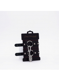 Черно-красные кожаные оковы - Crazy Handmade - купить с доставкой в Махачкале