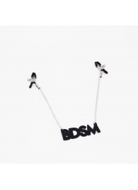 Зажимы на соски с кожаной подвеской BDSM - Crazy Handmade - купить с доставкой в Махачкале