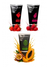 Набор из 3 съедобных лубрикантов JUJU (клубника, малина, тропические фрукты) - JuJu - купить с доставкой в Махачкале