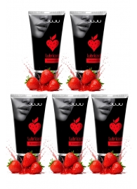 Набор из 5 съедобных лубрикантов JUJU со вкусом клубники - JuJu - купить с доставкой в Махачкале
