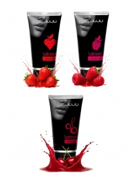 Набор из 3 съедобных лубрикантов JUJU (клубника, малина, вишня) - JuJu - купить с доставкой в Махачкале