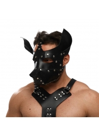Черная кожаная маска «Собака» - Crazy Handmade - купить с доставкой в Махачкале
