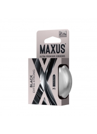Черные утолщенные презервативы MAXUS Extra Strong с железным кейсом - 3 шт. - Maxus - купить с доставкой в Махачкале