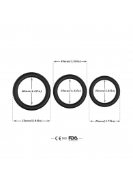 Набор из 3 черных эрекционных колец Stay Hard - Boys of Toys - в Махачкале купить с доставкой