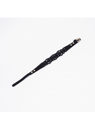 Черный ажурный чокер с золотистой фурнитурой - Crazy Handmade - купить с доставкой в Махачкале