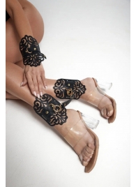 Черный фигурные оковы с золотистой фурнитурой - Crazy Handmade - купить с доставкой в Махачкале