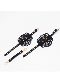 Черный фигурные оковы с золотистой фурнитурой - Crazy Handmade - купить с доставкой в Махачкале