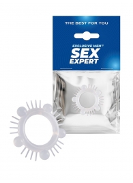 Эластичное эрекционное кольцо с шишечками и шипами - Sex Expert - в Махачкале купить с доставкой