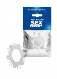 Эластичное эрекционное кольцо с шипиками и шариками - Sex Expert - в Махачкале купить с доставкой